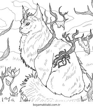 Mythical Creatures boyama sayfası – sanatsal çalışma, çocuklar için