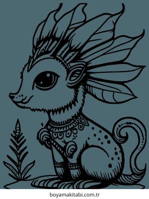 Mythical Creatures boyama sayfası – PDF indir, sevimli karakter
