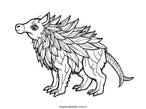 Mythical Creatures boyama sayfası – basit çizim, kolay boyama