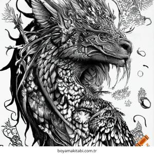 Mythical Creatures boyama sayfası – eğitici aktivite, yaratıcılık