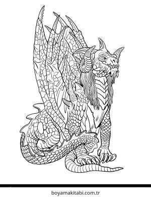 Mythical Creatures boyama sayfası – eğlenceli etkinlik, el becerilerini geliştirir