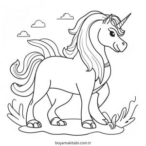 Mythical Creatures boyama sayfası – çizgi film temalı, basit çizim