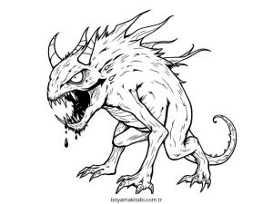 Mythical Creatures boyama sayfası – sanatsal çalışma, çocuklar için