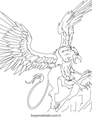 Mythical Creatures boyama sayfası – el becerilerini geliştirir, boyama çalışması