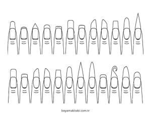 Nails boyama sayfası – evde etkinlik, ücretsiz yazdır