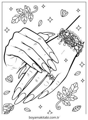 Nails boyama sayfası – basit çizim, kolay boyama