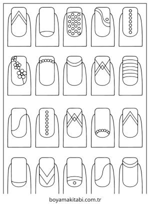 Nails boyama sayfası – okul öncesi, evde etkinlik