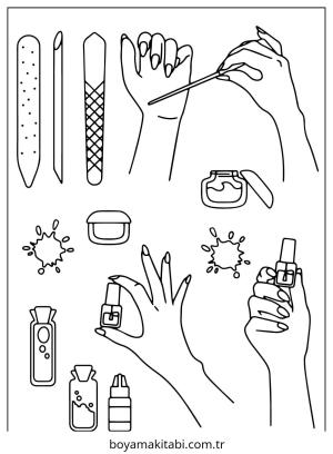 Nails boyama sayfası – PDF indir, sevimli karakter