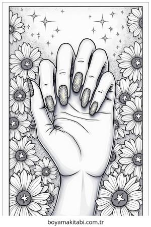 Nails boyama sayfası – eğlenceli etkinlik, el becerilerini geliştirir
