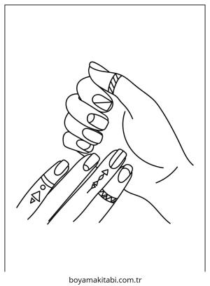 Nails boyama sayfası – keyifli zaman, renkli çizimler