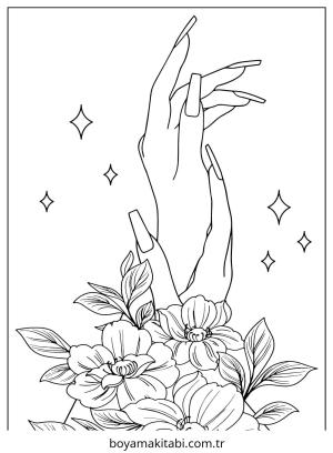 Nails boyama sayfası – yaratıcılığı geliştirir, keyifli zaman