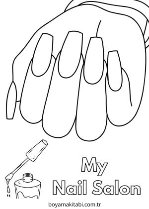 Nails boyama sayfası – çocuklar için, çizgi film temalı