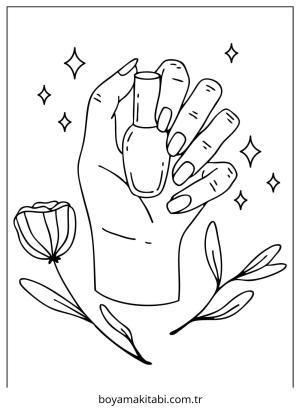 Nails boyama sayfası – sanatsal çalışma, çocuklar için