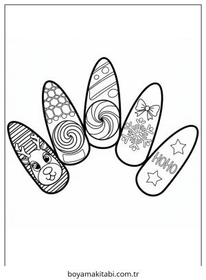 Nails boyama sayfası – el becerilerini geliştirir, boyama çalışması