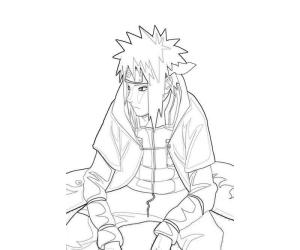 Namikaze Minato boyama sayfası,  coloring page, Minato Oturma, 