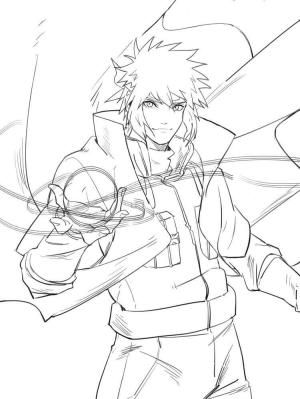 Namikaze Minato boyama sayfası,  coloring page, Minato, Rasengan’ın çizimini Tutuyor, 