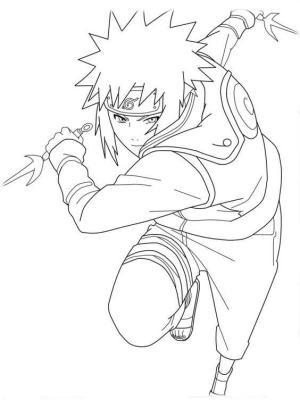 Namikaze Minato boyama sayfası,  coloring page, Minato Savaşıyor, 