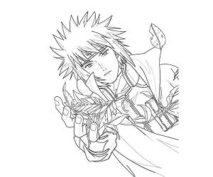 Namikaze Minato boyama sayfası,  coloring page, Minato Kılıcı Tutuyor, 