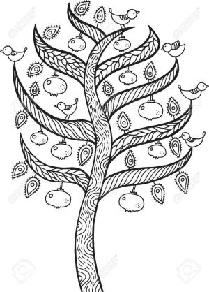 Nar boyama sayfası,  coloring page, Nar Ağacı, 