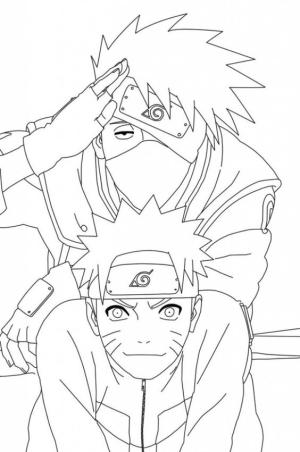 Naruto boyama sayfası,  coloring page, Kakashi ve Naruto, 