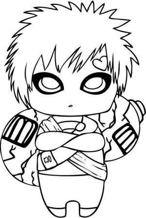 Naruto boyama sayfası,  coloring page, Gaara Chibi, 