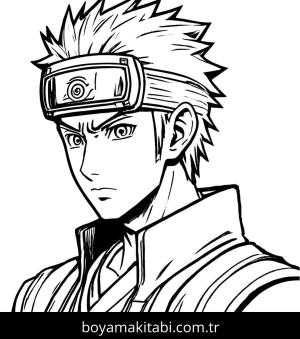 Naruto boyama sayfası,  coloring page, kolay, renkli, şirin