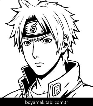 Naruto boyama sayfası,  coloring page, doğal, basit, çerçeveli