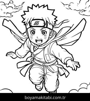 Naruto boyama sayfası,  coloring page, mutlu, çerçeveli, popüler
