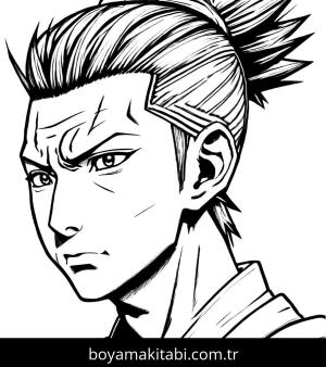 Naruto boyama sayfası,  coloring page, modern, mutlu, basit