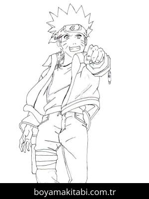 Naruto boyama sayfası – sanatsal çalışma, çocuklar için