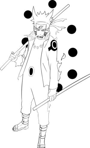 Naruto boyama sayfası,  coloring page, Naruto Altı Yol Adaçayı Modunda, 