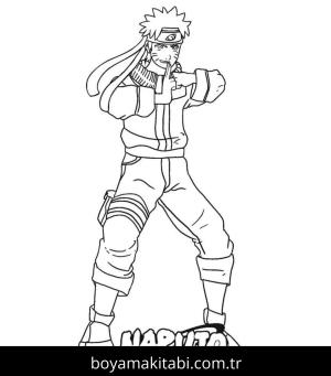 Naruto boyama sayfası – sevimli karakter, sanatsal çalışma