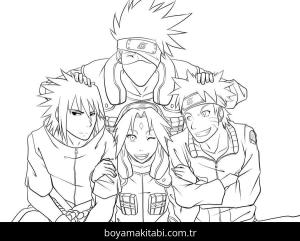 Naruto boyama sayfası – sanatsal çalışma, çocuklar için