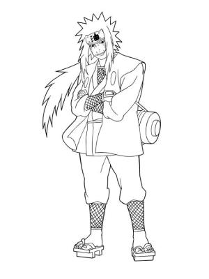 Naruto boyama sayfası,  coloring page, Gülümseyen Jiraiya, 