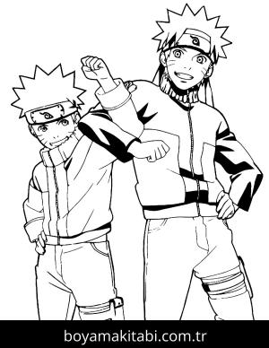 Naruto boyama sayfası – çizgi film temalı, basit çizim