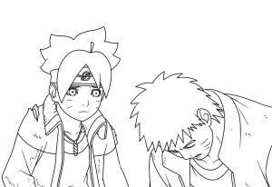 Naruto boyama sayfası,  coloring page, Boruto Endişelendi ve Naruto Düştü, 