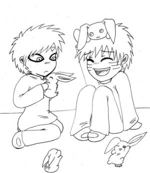 Naruto boyama sayfası,  coloring page, Gaara ve Naruto, 