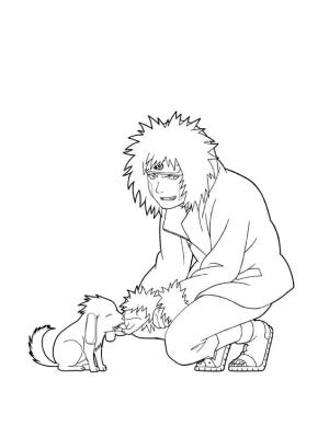 Naruto boyama sayfası,  coloring page, Kiba Inuzuka, 