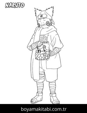 Naruto boyama sayfası – eğlenceli etkinlik, el becerilerini geliştirir