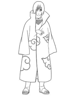 Naruto boyama sayfası,  coloring page, Çok havalı Akatsuki Itachi çiz, 