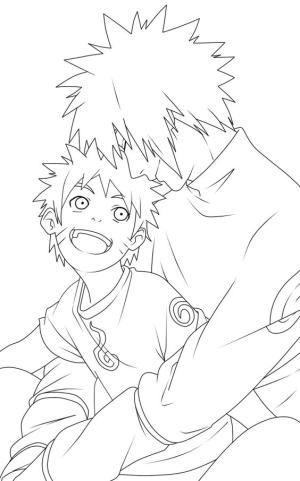 Naruto boyama sayfası,  coloring page, Naruto ve Minato, 