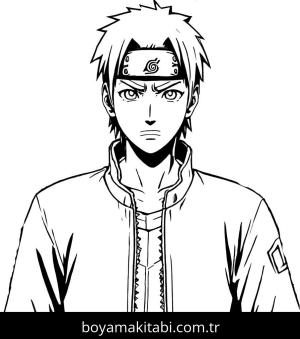 Naruto boyama sayfası,  coloring page, ince çizgili, klasik, kolay