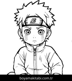 Naruto boyama sayfası,  coloring page, komik, klasik, yuvarlak hatlı