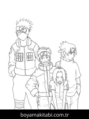 Naruto boyama sayfası – okul öncesi, evde etkinlik