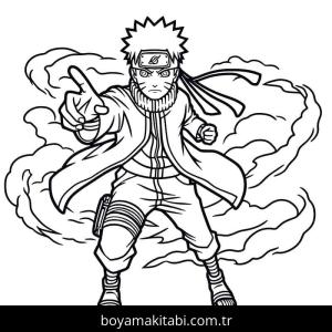 Naruto boyama sayfası – basit çizim, kolay boyama
