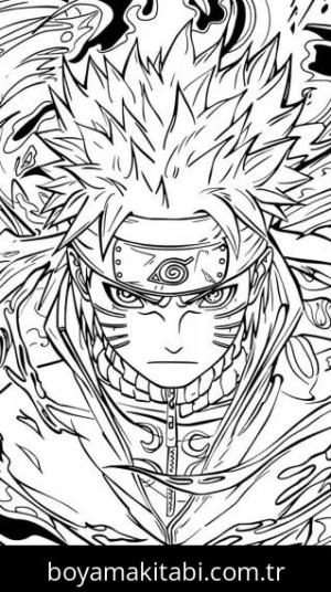 Naruto boyama sayfası – sevimli karakter, sanatsal çalışma