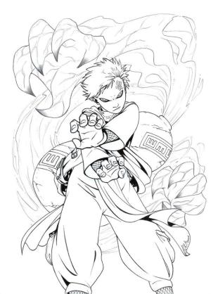 Naruto boyama sayfası,  coloring page, Kızgın Gaara, 