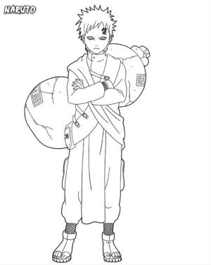 Naruto boyama sayfası,  coloring page, Çöl Gaarası, 