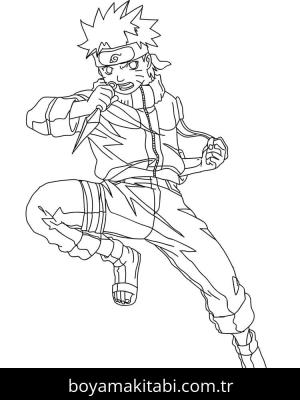 Naruto boyama sayfası – el becerilerini geliştirir, boyama çalışması