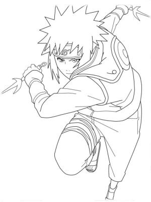 Naruto boyama sayfası,  coloring page, Minato Dövüşüyor, 